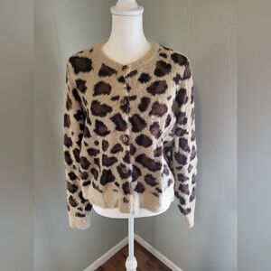 INDUSTRY Leopard Print Cardigan Sweater